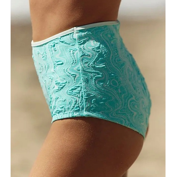 Seea Flor High Waisted Bikini Bottoms in Disco Blue SZ XL NWT - Picture 2 of 6